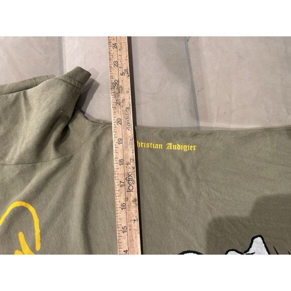 Ed Hardy Mens Medium Y2K Green Skull Cards T Shirt - Picture 7 of 11